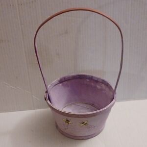 4/$40 Purple Wooden Basket with Bee Design